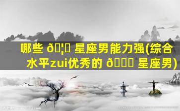 哪些 🦍 星座男能力强(综合水平zui
优秀的 🐕 星座男)